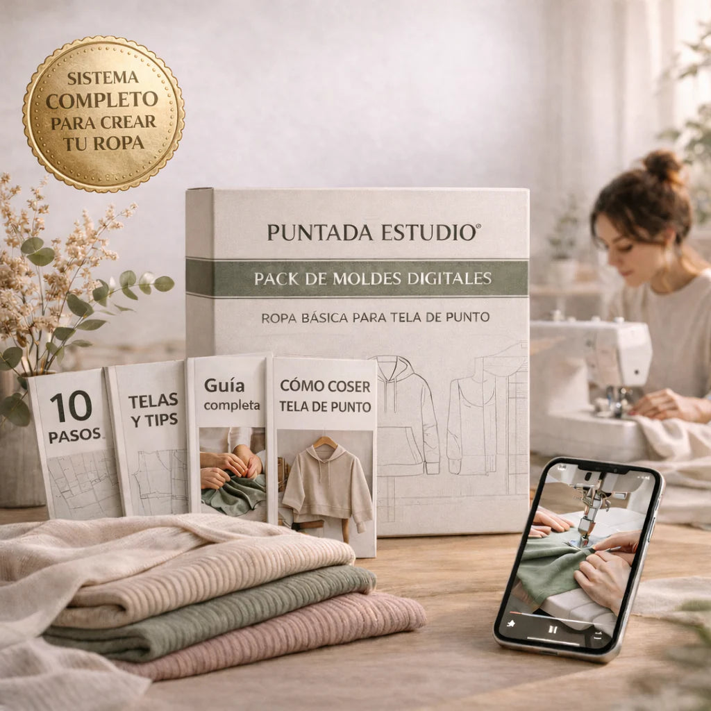 PACK COMPLETO: MOLDES DE COSTURA + GUIAS + CURSO EN VIDEO de Puntada Estudio